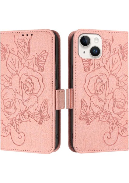Kredi Kartı Yuvası Manyetik Cüzdan ile IPhone 14 Pu Deri Kılıf (Yurt Dışından)