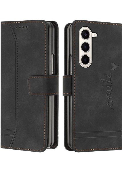 Samsung Galaxy Z Için Telefon Kılıfı Fold 6 El Kayışı Kart Yuvaları Kapak Flip Pu (Yurt Dışından)