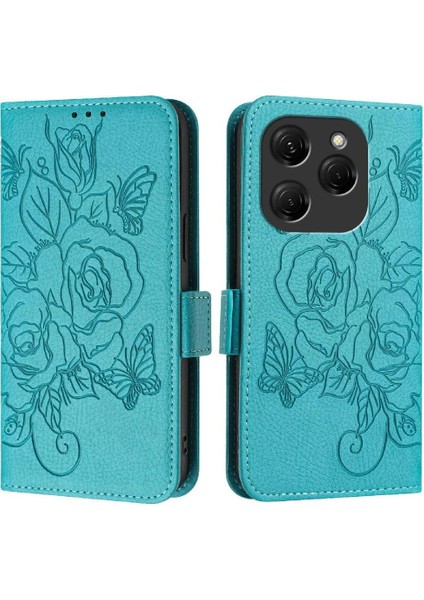 Tecno Spark 20 Pro Artı Kredi ile Pu Deri Manyetik Cüzdan Için Kılıf (Yurt Dışından)