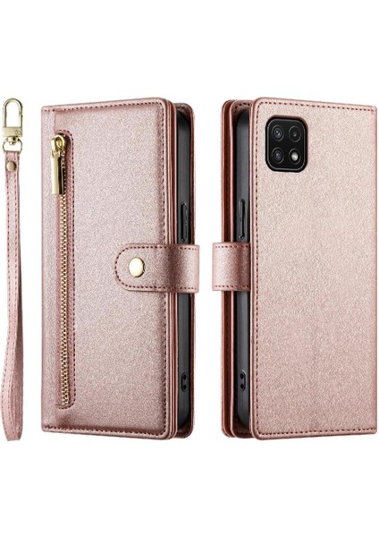 Samsung Galaxy A22 5g Cüzdan Bölmesi Bilek Kayışı Kartı Için Flip Case (Yurt Dışından)