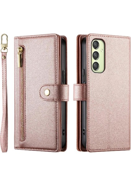 Samsung Galaxy A25 Kickstand Bilek Kayışı Çok Fonksiyonlu Flip Case (Yurt Dışından)