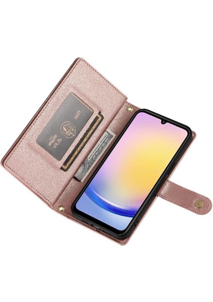 Samsung Galaxy A25 Kickstand Bilek Kayışı Çok Fonksiyonlu Flip Case (Yurt Dışından) fırsatları