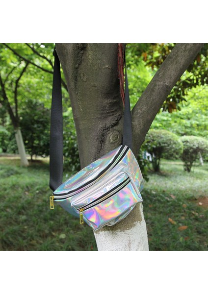 Kadın Holografik Bel Çantası Parlak Kalça Çanta Seyahat Çantası, Gümüş (Yurt Dışından) fiyatları