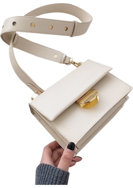 Zincir Kapak Flap Kadın Cep Çanta Parti Çantası Çanta Bayan Debriyaj Omuz Messenger Paketi Kadın Crossbody Çanta Beyaz (Yurt Dışından)