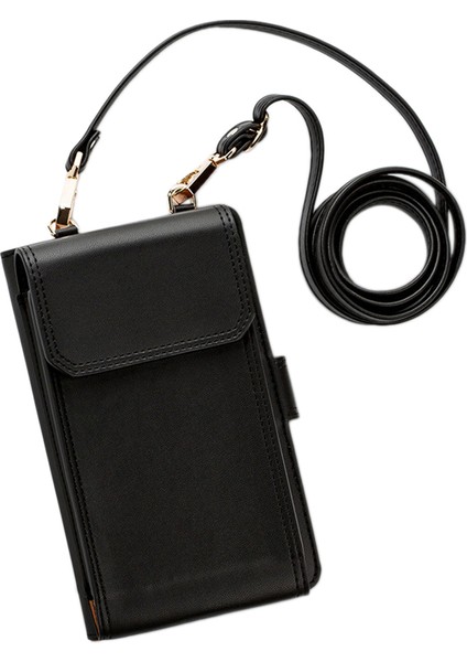 Cep Telefonu Messenger Çanta Omuz Bayanlar Çok Fonksiyonlu Taşınabilir Cüzdan Kart Paketi Siyah (Yurt Dışından)