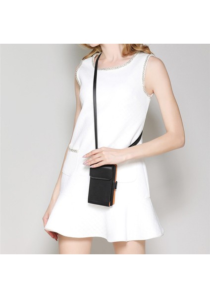 Cep Telefonu Messenger Çanta Omuz Bayanlar Çok Fonksiyonlu Taşınabilir Cüzdan Kart Paketi Siyah (Yurt Dışından) fiyatları