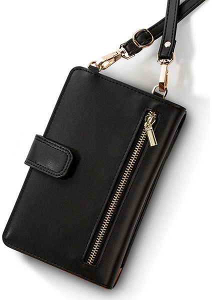 Cep Telefonu Messenger Çanta Omuz Bayanlar Çok Fonksiyonlu Taşınabilir Cüzdan Kart Paketi Siyah (Yurt Dışından) fırsatları