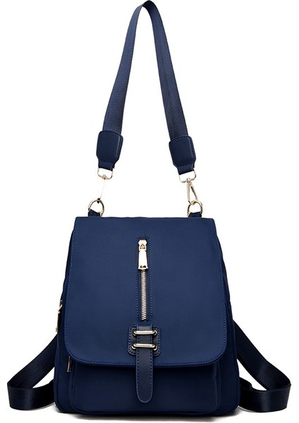 Moda Kadın Su Geçirmez Naylon Sırt Çantası Kore Tarzı Tasarımcılar Omuz Okul Çantası Eğlence Sırt Çantası Kızlar Için Mavi (Yurt Dışından)