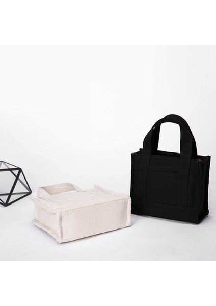 Basit Üst Üste Çıkan Tek Omuz Kanvas Küçük Kare Çanta Beyaz (Yurt Dışından) modelleri