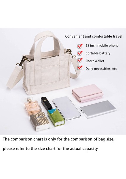 Basit Üst Üste Çıkan Tek Omuz Kanvas Küçük Kare Çanta Beyaz (Yurt Dışından) fırsatları