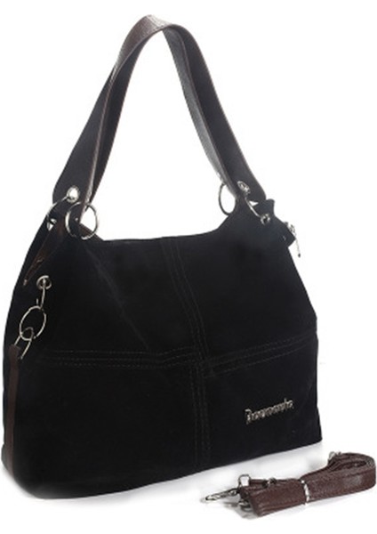 Çanta Kadın Büyük Bayan Tek Omuz Crossbody Yumuşak Retro Siyah (Yurt Dışından)
