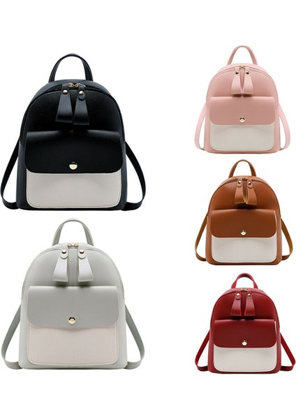 Kadın Kız Okul Çantası Pu Deri Sırt Çantası Mini Çanta Seyahat Çanta, Pembe (Yurt Dışından) modelleri