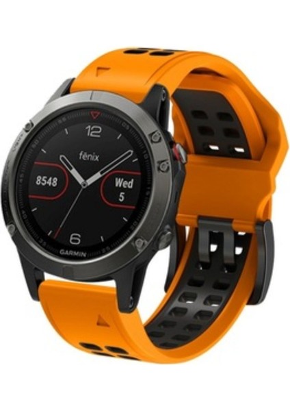Garmin Quatix 5 (22MM) Çift Sıralı Silikon Saat Kordonu