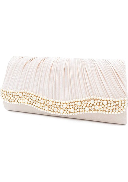Kadın Parti Çantası Düğün Clutch Sırtı, Bej (Yurt Dışından)