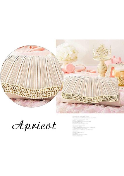 Kadın Parti Çantası Düğün Clutch Sırtı, Bej (Yurt Dışından)