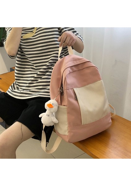 Renk Eşleşen Genç Moda Bayan Sırt Çantası Ortaokul Öğrenci Çantası Kız Eğlence Seyahat Çantası-Kırmızı (Yurt Dışından) fiyatları