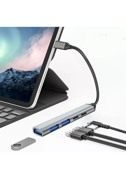 Type C Çevirici USB Dönüştürcü Çoklayıcı Tablet Bilgisayar Telefon Type-C USB Çoklayıcı Hub