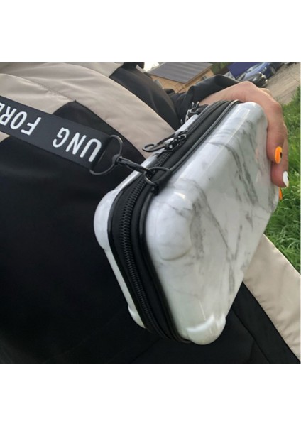 Kadın Mermer Desen Çanta Moda Lüks Retro Mini Omuz Askılı Çanta Rahat Sert Kabuk Kozmetik Beyaz (Yurt Dışından) fiyatları