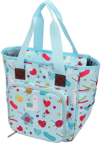 Örgü Tote Çanta, Cepli Proje Taşımaya Yönelik Iplik Saklama Çantası Tığ Kancaları, Iğneler ve Aksesuarlar (Yurt Dışından)