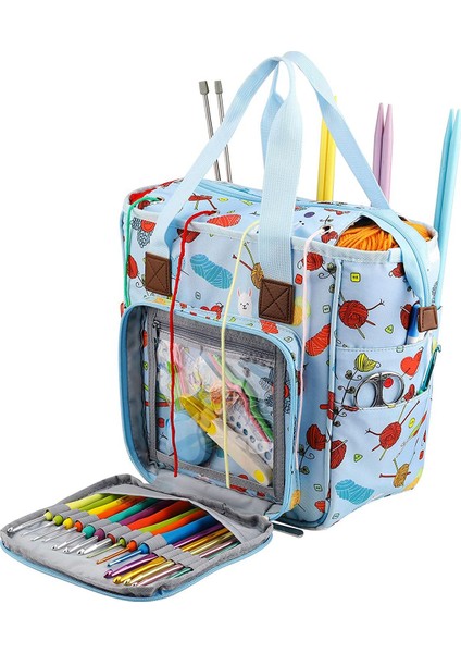 Örgü Tote Çanta, Cepli Proje Taşımaya Yönelik Iplik Saklama Çantası Tığ Kancaları, Iğneler ve Aksesuarlar (Yurt Dışından) fırsatları