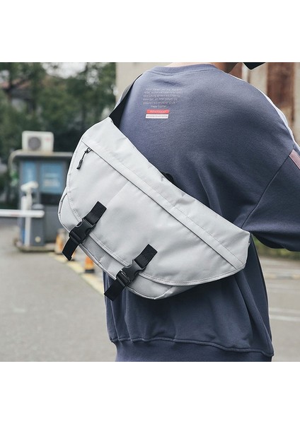 Sokak Moda Omuz Askılı Çanta Erkek Spor Bisiklet Büyük Kapasiteli Eğlence Göğüs Kadın Postacı Erkekler Gri (Yurt Dışından) fiyatları