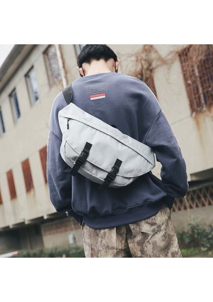 Sokak Moda Omuz Askılı Çanta Erkek Spor Bisiklet Büyük Kapasiteli Eğlence Göğüs Kadın Postacı Erkekler Gri (Yurt Dışından) modelleri