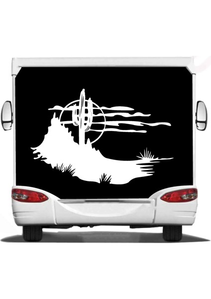 Kaktüs Doğa Manzara Offroad Karavan Kamp Sticker 00126 fiyatları