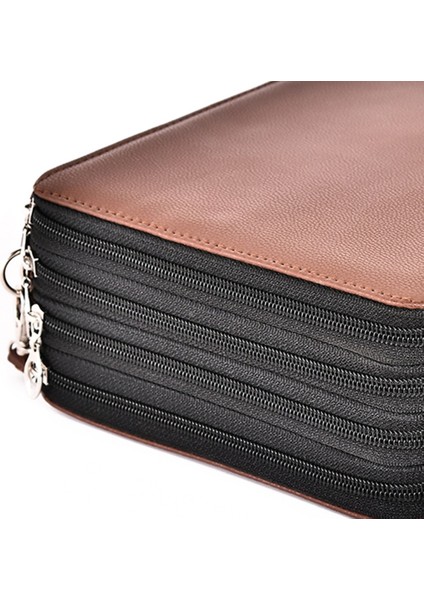 184 Delik Sanat Depolama Kalem Kutusu Çok Renkli Eskiz Kalemi Renkli Kurşun Büyük Kapasiteli Katlanır Çanta Kahve (Yurt Dışından) fiyatları