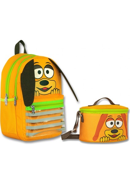 Cennec Sallanan Kulaklar Ilkokul Sırt Çantası ve Beslenme Çantası Seti - Erkek Çocuk - Sarı