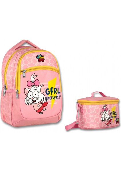 Kral Şakir Girl Power Ilkokul Sırt Çantası ve Beslenme Çantası Seti - Kız Çocuk