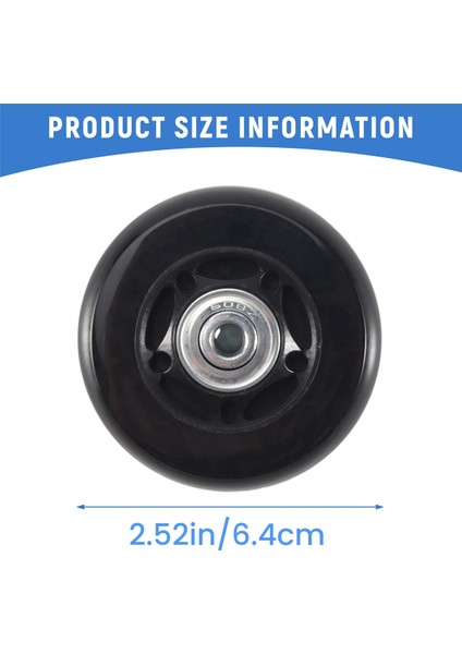 2 Takım Bagaj Bavul Yedek Tekerlekler Akslar Kauçuk Deluxe Onarım Od 64MM Yeni (Yurt Dışından) fırsatları