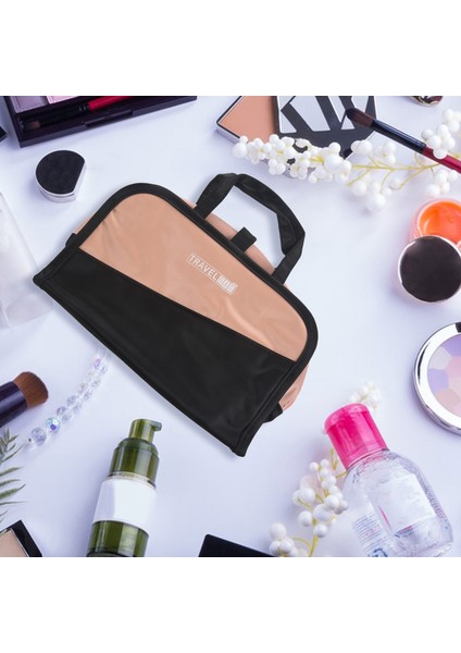 Kadın Ikisi Bir Arada Kozmetik Çantası Katlanır Saklama Torbaları Seyahat Organizatör Makyaj Büyük Kapasiteli Güzellik Tuvalet Siyah Pembe (Yurt Dışından) modelleri