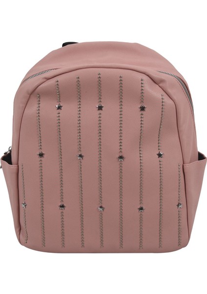 Moda Kadın Sırt Çantası Küçük Yıldız Desen Yumuşak Çok Fonksiyonlu Pembe (Yurt Dışından)