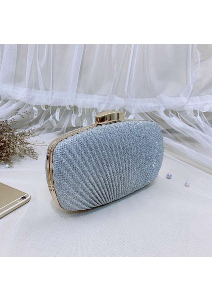 Moda Kadın Dantelli Debriyaj Gece Çantası Bayanlar Parti Düğün Gelin Cüzdan Günü Makyaj Çantaları Crossbody Çanta (Gümüş) (Yurt Dışından) modelleri