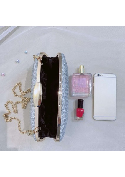 Moda Kadın Dantelli Debriyaj Gece Çantası Bayanlar Parti Düğün Gelin Cüzdan Günü Makyaj Çantaları Crossbody Çanta (Gümüş) (Yurt Dışından) fırsatları