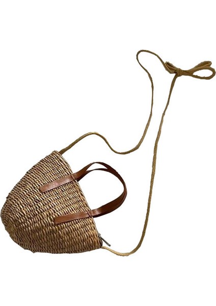 Yaz Çocuk Hasır Çanta El Yapımı Çocuk Mini Çanta Kız Rattan Crossbody Çanta Debriyaj Çanta Bebek Plaj (Yurt Dışından)