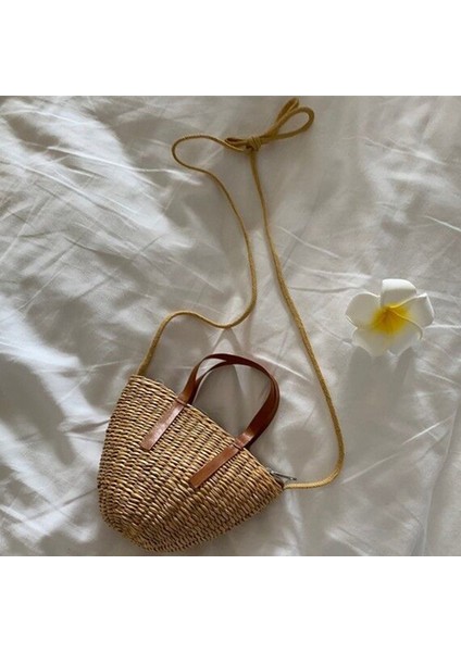 Yaz Çocuk Hasır Çanta El Yapımı Çocuk Mini Çanta Kız Rattan Crossbody Çanta Debriyaj Çanta Bebek Plaj (Yurt Dışından) fiyatları