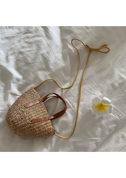 Yaz Çocuk Hasır Çanta El Yapımı Çocuk Mini Çanta Kız Rattan Crossbody Çanta Debriyaj Çanta Bebek Plaj (Yurt Dışından) fırsatları