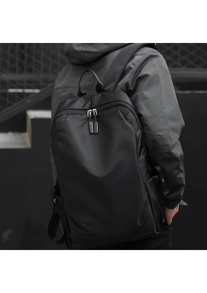 Moda Rahat Sırt Çantası Su Geçirmez Laptop Çantası Erkek Seyahat Üniversite Öğrencisi Siyah (Yurt Dışından) modelleri