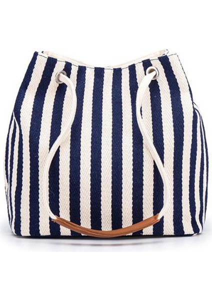 Basit Kanvas Çanta Küçük Taze Çizgili Omuz Messenger (Yurt Dışından)