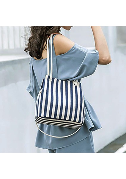 Basit Kanvas Çanta Küçük Taze Çizgili Omuz Messenger (Yurt Dışından) fiyatları