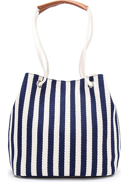 Basit Kanvas Çanta Küçük Taze Çizgili Omuz Messenger (Yurt Dışından) fırsatları