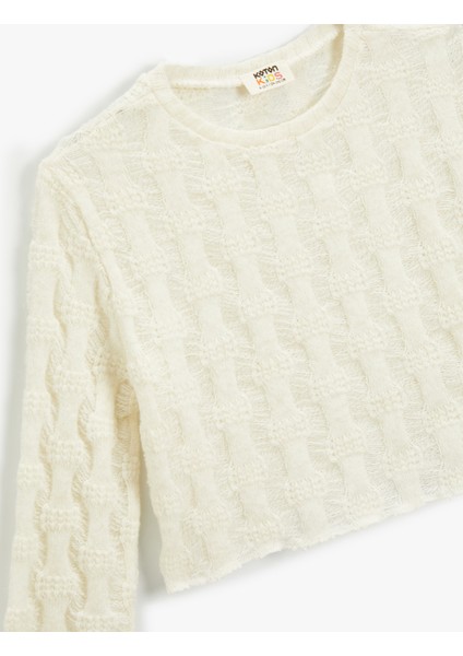 Crop Sweatshirt Bisiklet Yaka Uzun Kollu modelleri