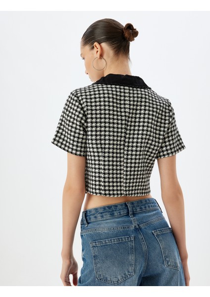 Tüvit Gömlek Ceket Düğmeli Klasik Yaka Kısa Kollu Slim Fit fırsatları