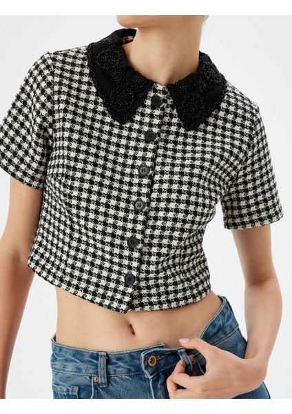 Tüvit Gömlek Ceket Düğmeli Klasik Yaka Kısa Kollu Slim Fit indirimleri