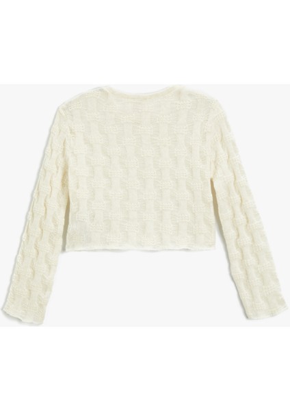 Crop Sweatshirt Bisiklet Yaka Uzun Kollu fiyatları