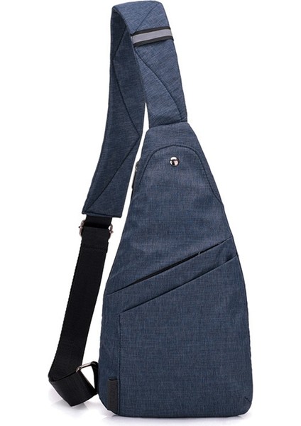 Erkek Anti-Hırsızlık Sırt Çantası Erkekler Sling Bir Omuz Su Geçirmez Seyahat Küçük Göğüs Çanta Ince Mini Crossbody Mavi (Yurt Dışından)