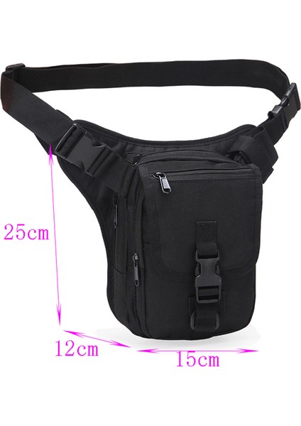 Erkekler Kalça Kemeri Çantası Motosiklet Kamuflaj Kılıfı Rahat Erkek Bel Paketi Çanta Siyah (Yurt Dışından) modelleri