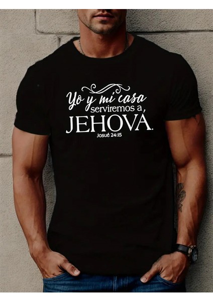 Erkek Jehova Baskılı Süprem T-Shirt