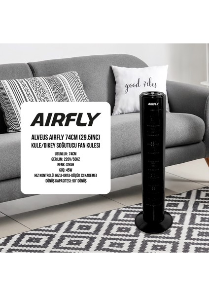 Airfly Kule Tipi Soğutucu Fan